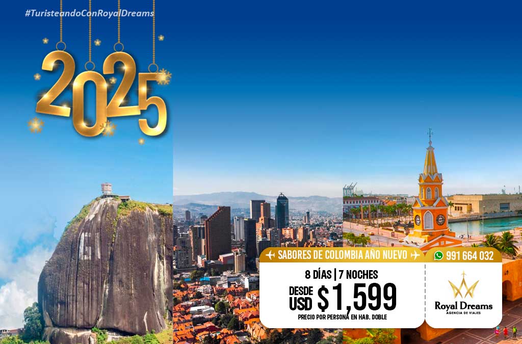 paquetes año nuevo Medellín Bogotá y Cartagena